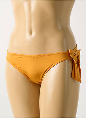 Bas de maillot de bain tissage satiné culotte jaune CYELL femme
