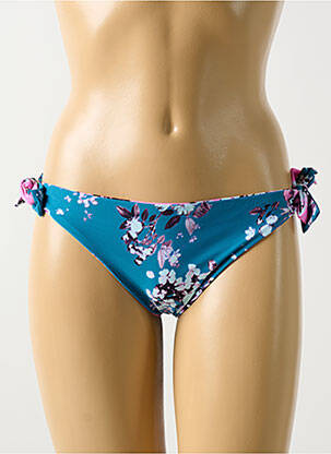 Bas de maillot de bain imprimé fleurs bikini bleu CYELL femme