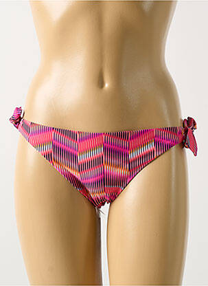 Bas de maillot de bain effet matière satinée bikini rose CYELL femme