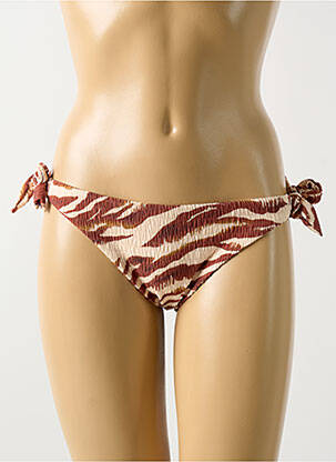 Bas de maillot de bain fermeture liens à nouer bikini marron CYELL femme