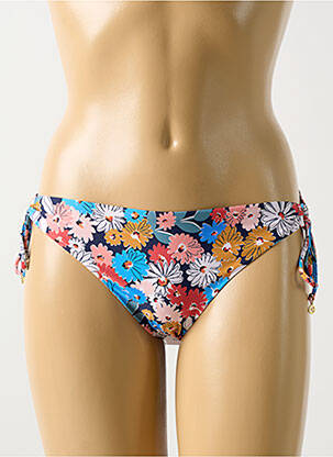 Bas de maillot de bain imprimé fleurs bikini bleu CYELL femme
