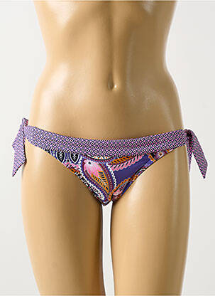 Bas de maillot de bain tissage satiné bikini violet CYELL femme