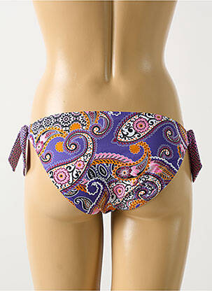Bas de maillot de bain tissage satiné bikini violet CYELL femme