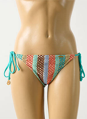 Bas de maillot de bain fermeture liens à nouer bikini bleu LULI FAMA femme