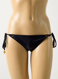 Bas de maillot de bain effet matière satinée bikini noir LULI FAMA femme