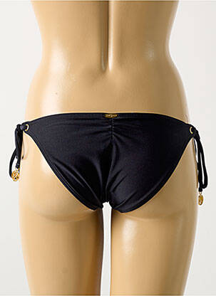 Bas de maillot de bain effet matière satinée bikini noir LULI FAMA femme