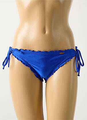 Bas de maillot de bain fermeture liens à nouer bikini bleu LULI FAMA femme