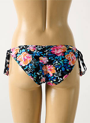 Bas de maillot de bain imprimé fleurs bikini noir MILONGA femme
