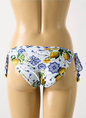 Bas de maillot de bain imprimé fantaisie culotte bleu MILONGA femme