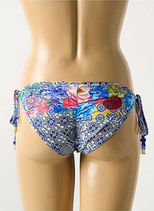 Bas de maillot de bain imprimé fleurs bikini bleu MILONGA femme