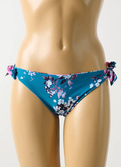 Bas de maillot de bain imprimé fleurs bikini bleu CYELL femme