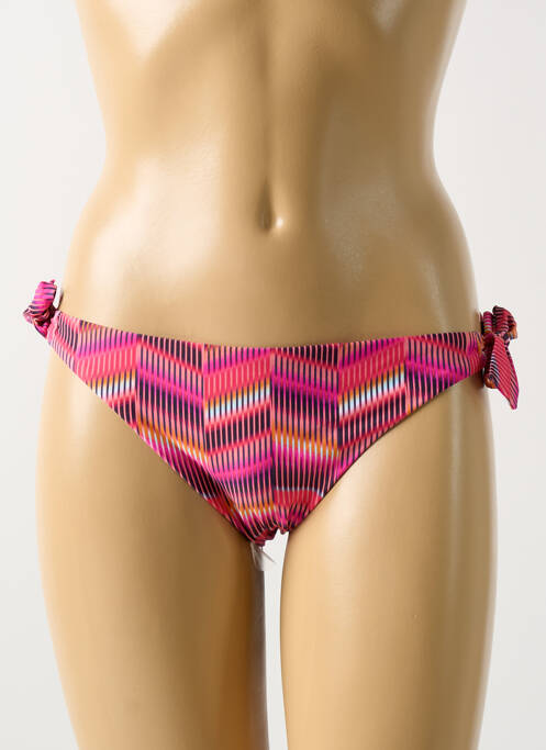 Bas de maillot de bain effet matière satinée bikini rose CYELL femme