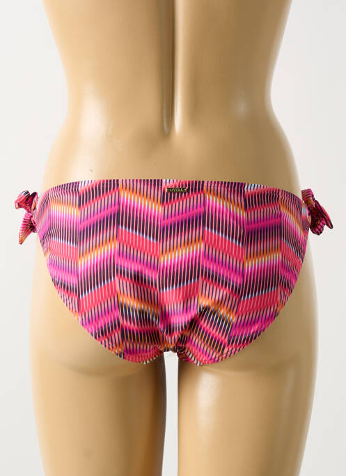 Bas de maillot de bain effet matière satinée bikini rose CYELL femme