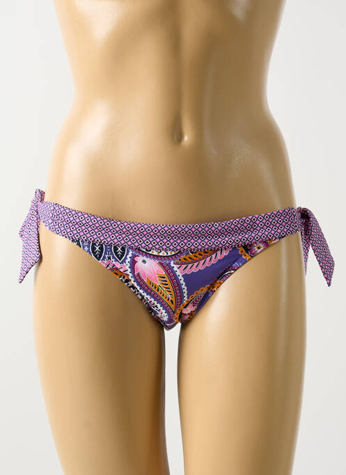 Bas de maillot de bain tissage satiné bikini violet CYELL femme