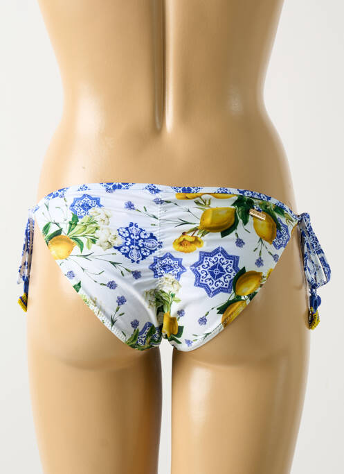 Bas de maillot de bain imprimé fantaisie culotte bleu MILONGA femme