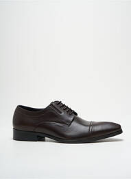 Derbies matière lisse talon bas marron HEXAGONE homme