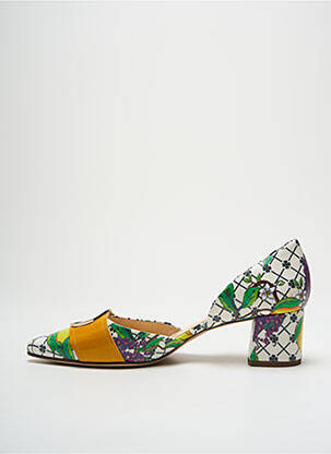 Escarpins tissage satiné talon de 4 à 6cm vert HOGL femme