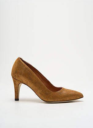 Escarpins tissage satiné talon de 4 à 6cm marron MAROLI femme