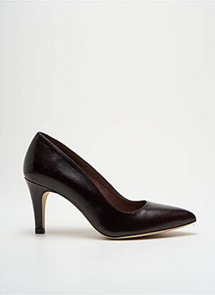 Escarpins tissage satiné talon de 4 à 6cm marron MAROLI femme