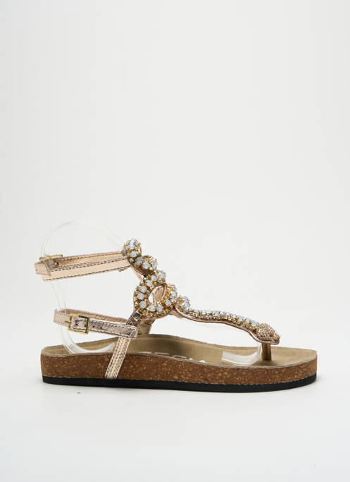 Tongs voute plantaire talon plat jusqu'à 3cm or STRATEGIA femme