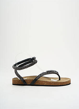 Tongs type de semelle anatomique talon plat jusqu'à 3cm noir STRATEGIA femme