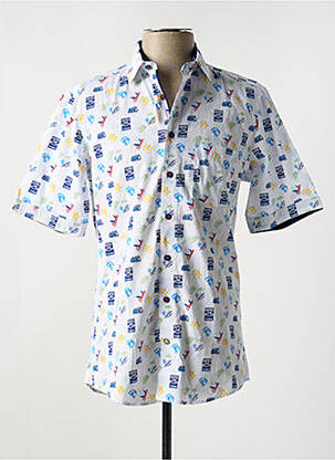 Chemise manches courtes poches bleu REDMOND homme