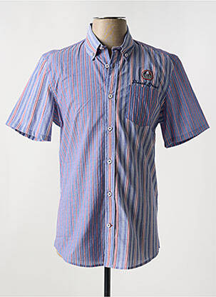 Chemise manches courtes poches bleu DELAHAYE homme