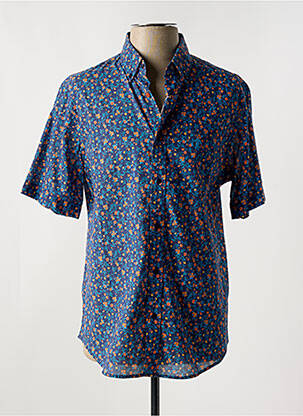 Chemise manches courtes coupe cintrée bleu RUCKFIELD homme