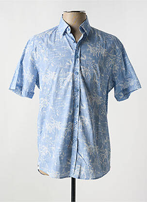Chemise manches courtes imprimé tie and dye bleu IZAC homme