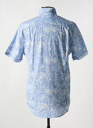 Chemise manches courtes imprimé tie and dye bleu IZAC homme