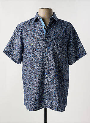Chemise manches courtes coupe cintrée bleu YVES ENZO homme