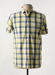 Chemise manches courtes imprimé carreaux jaune JOE RETRO homme