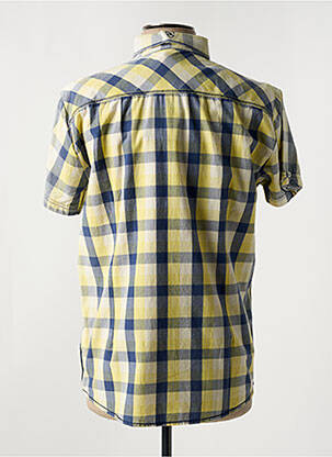 Chemise manches courtes imprimé carreaux jaune JOE RETRO homme