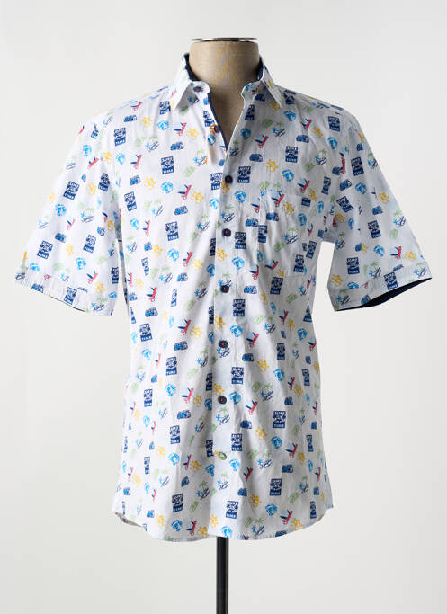 Chemise manches courtes poches bleu REDMOND homme