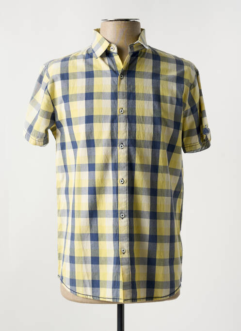 Chemise manches courtes coupe cintrée jaune JOE RETRO homme