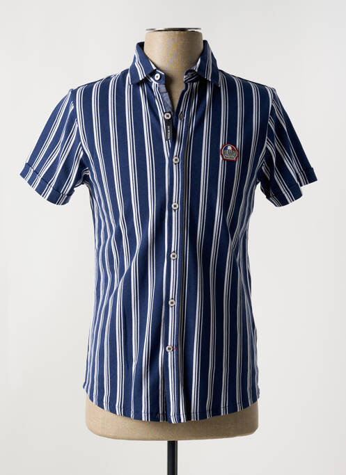 Chemise manches courtes bleu DELAHAYE pour homme