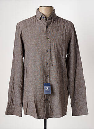 Chemise manches longues manches longues marron REDMOND homme