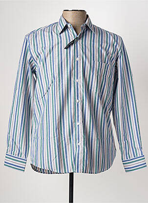 Chemise manches longues imprimé rayures bleu YVES ENZO homme