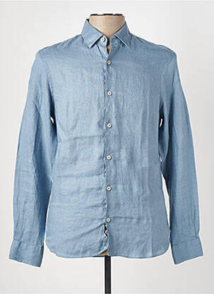 Chemise manches longues manches longues bleu IZAC homme