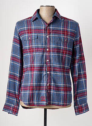 Chemise manches longues bleu IDOLS MAGAZINES pour homme