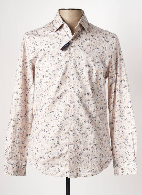 Chemise manches longues beige IZAC pour homme