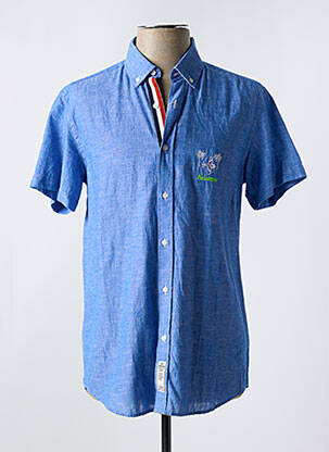 Chemise manches courtes coupe cintrée bleu ARISTOW homme