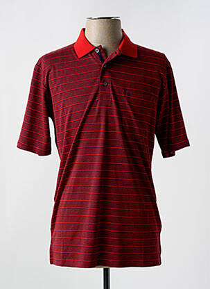Polo imprimé rayures manches courtes rouge REDMOND homme