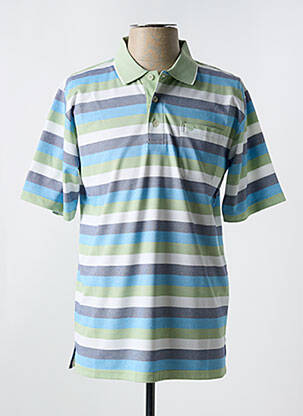 Polo tissage chiné manches courtes bleu REDMOND homme