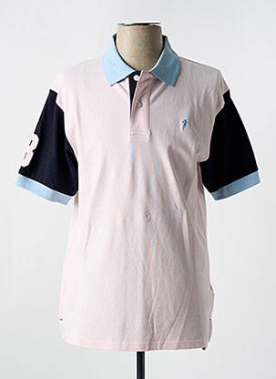 Polo stretch manches courtes rose RUCKFIELD homme