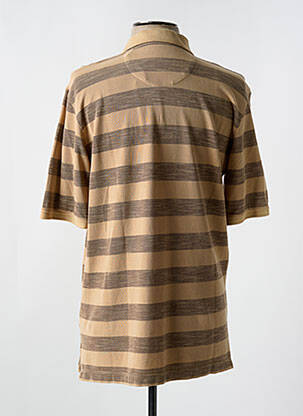 Polo imprimé rayures manches courtes beige REDMOND homme