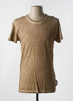 T-shirt coupe cintrée manches courtes marron FRENCH TERRY 1818 homme
