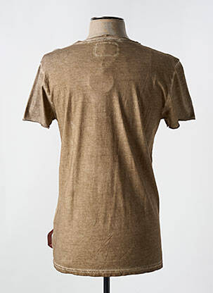 T-shirt coupe cintrée manches courtes marron FRENCH TERRY 1818 homme