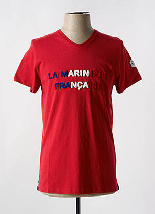 T-shirt broderie manches courtes rouge LA MARINIÈRE FRANÇAISE homme