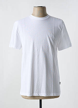 T-shirt broderie manches courtes blanc IZAC homme